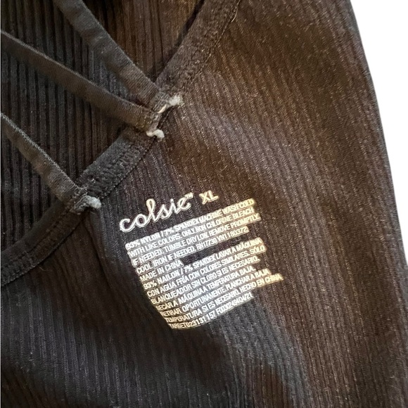 🟣Colsie Ribbed Black Strappy Bralette - Size XL. - Picture 3 of 3
